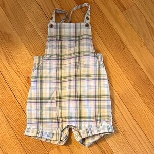 Janie and Jack Multicolor Plaid Overalls